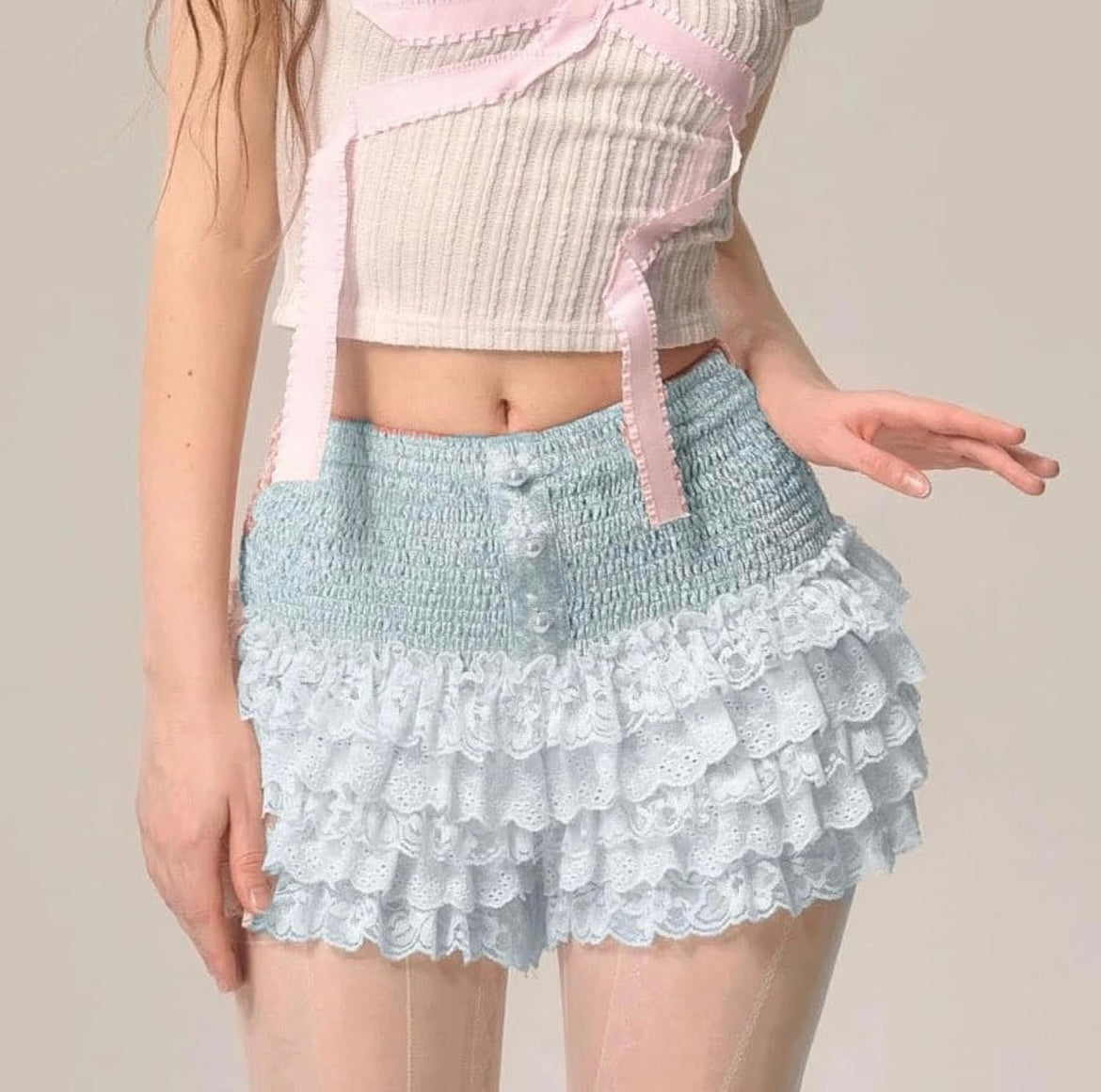 Pastel Ruffled Shorts