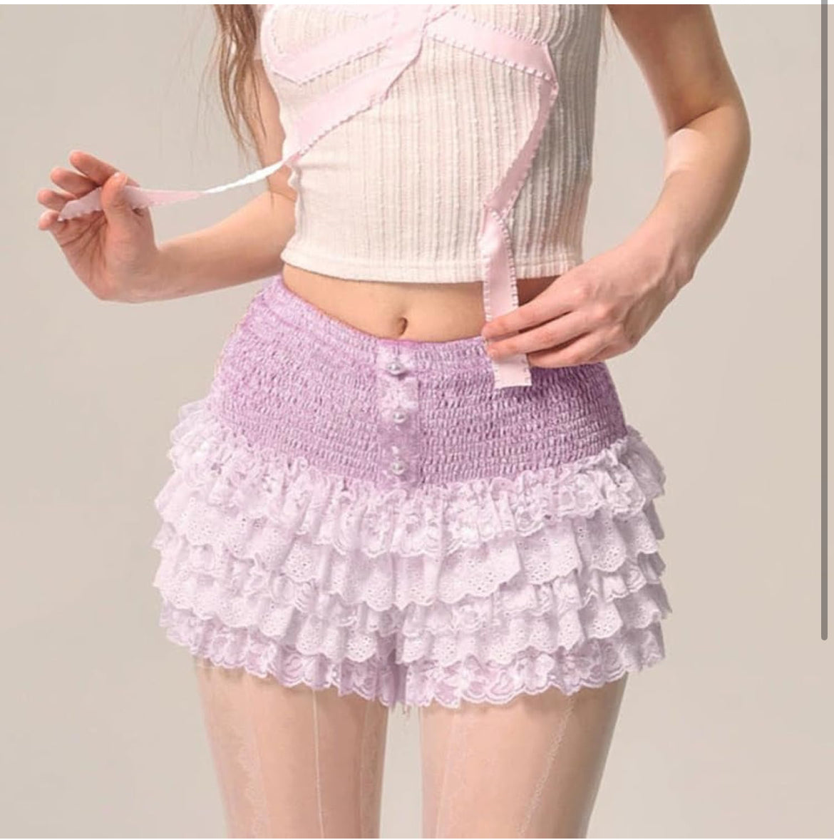 Pastel Ruffled Shorts