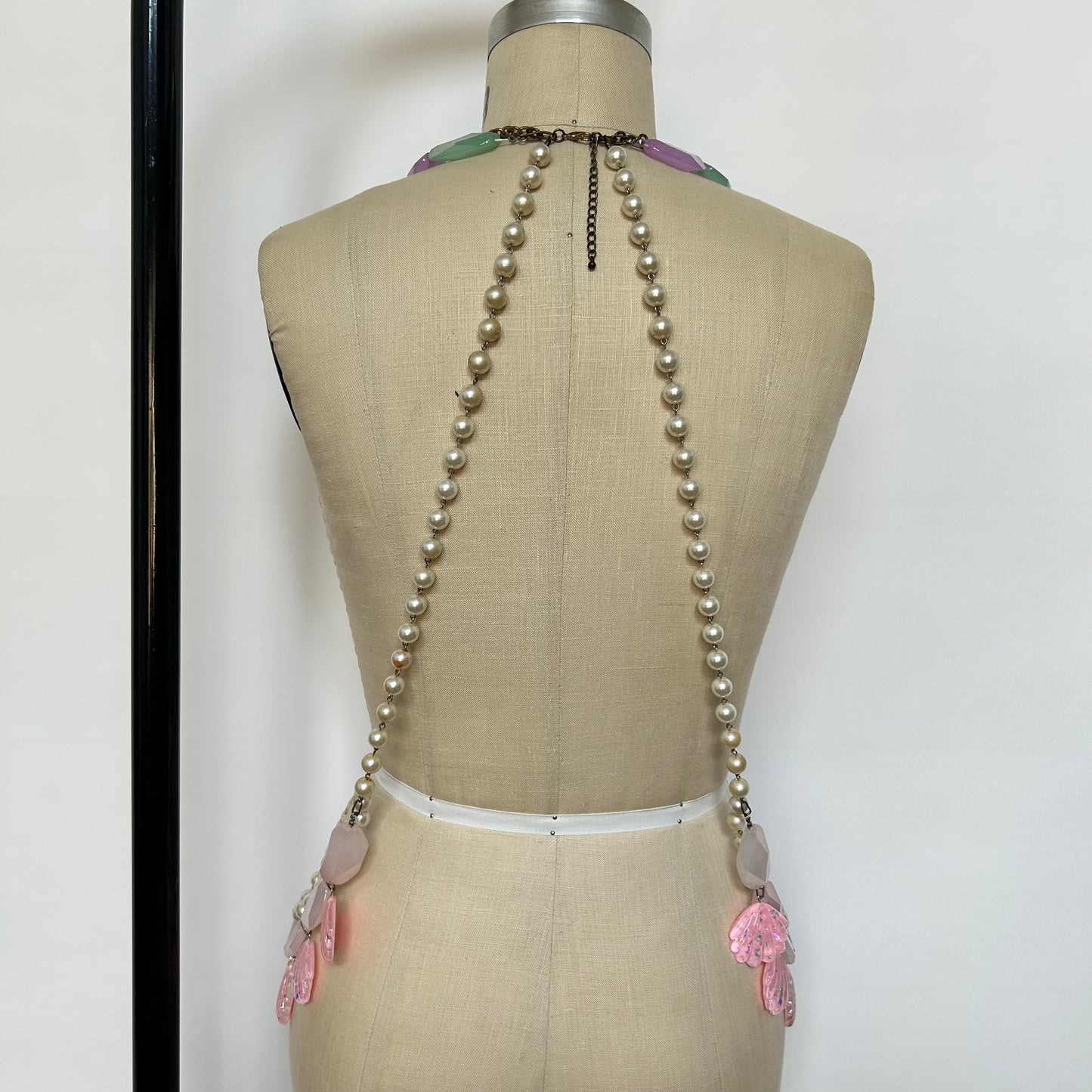 Pastel mermaid seashell pearl body chain