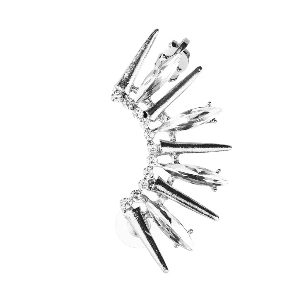 Crystal Rivet Ear Cuff Clip-On Earrings