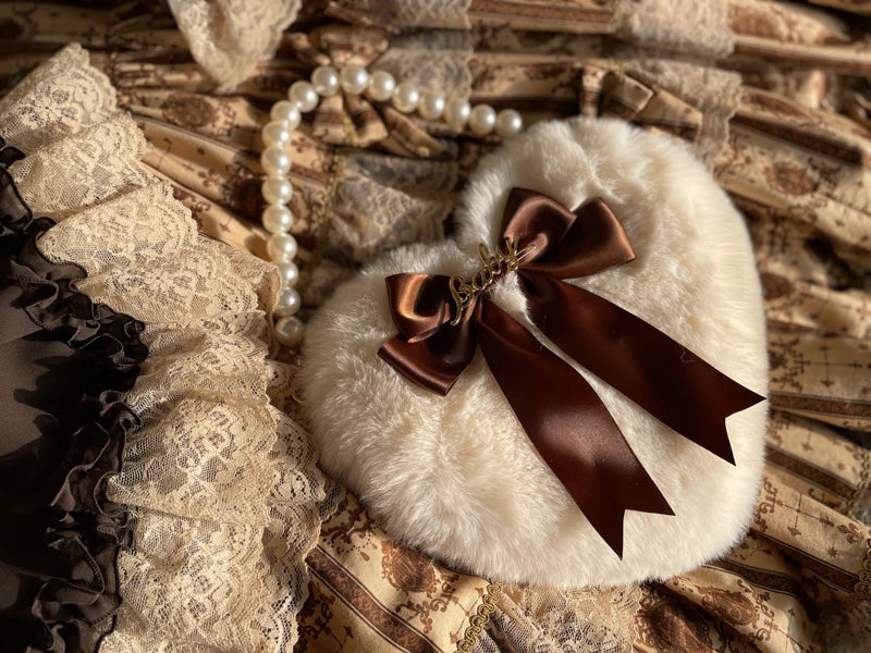 Heart Plush Bow Hand Bag