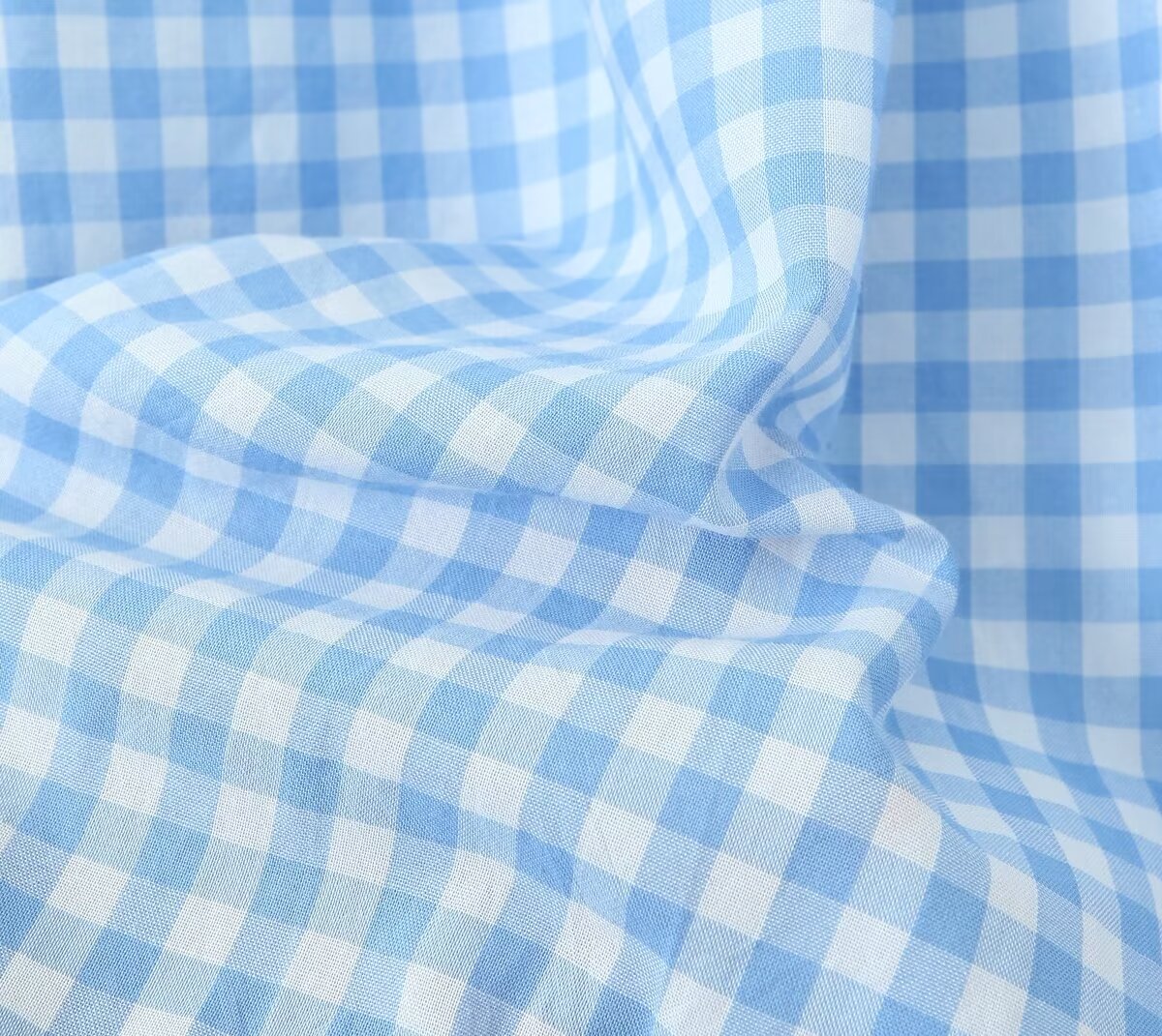 Blue Gingham Slit Dress