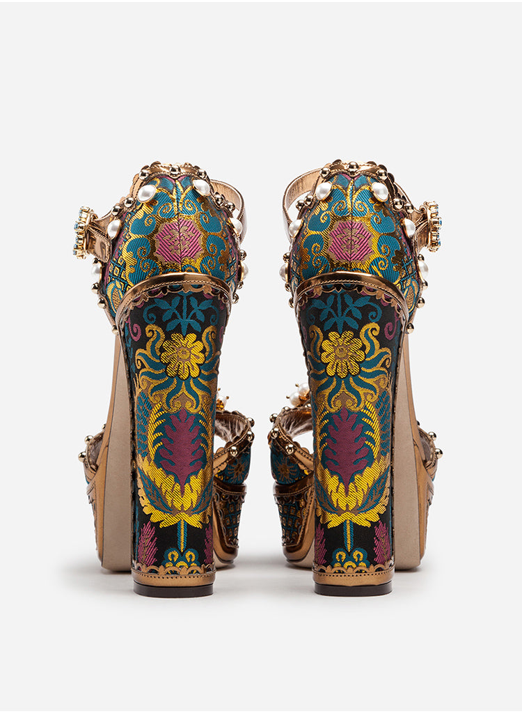Jewel Platform Pearl Rhinestone Baroque High Heels