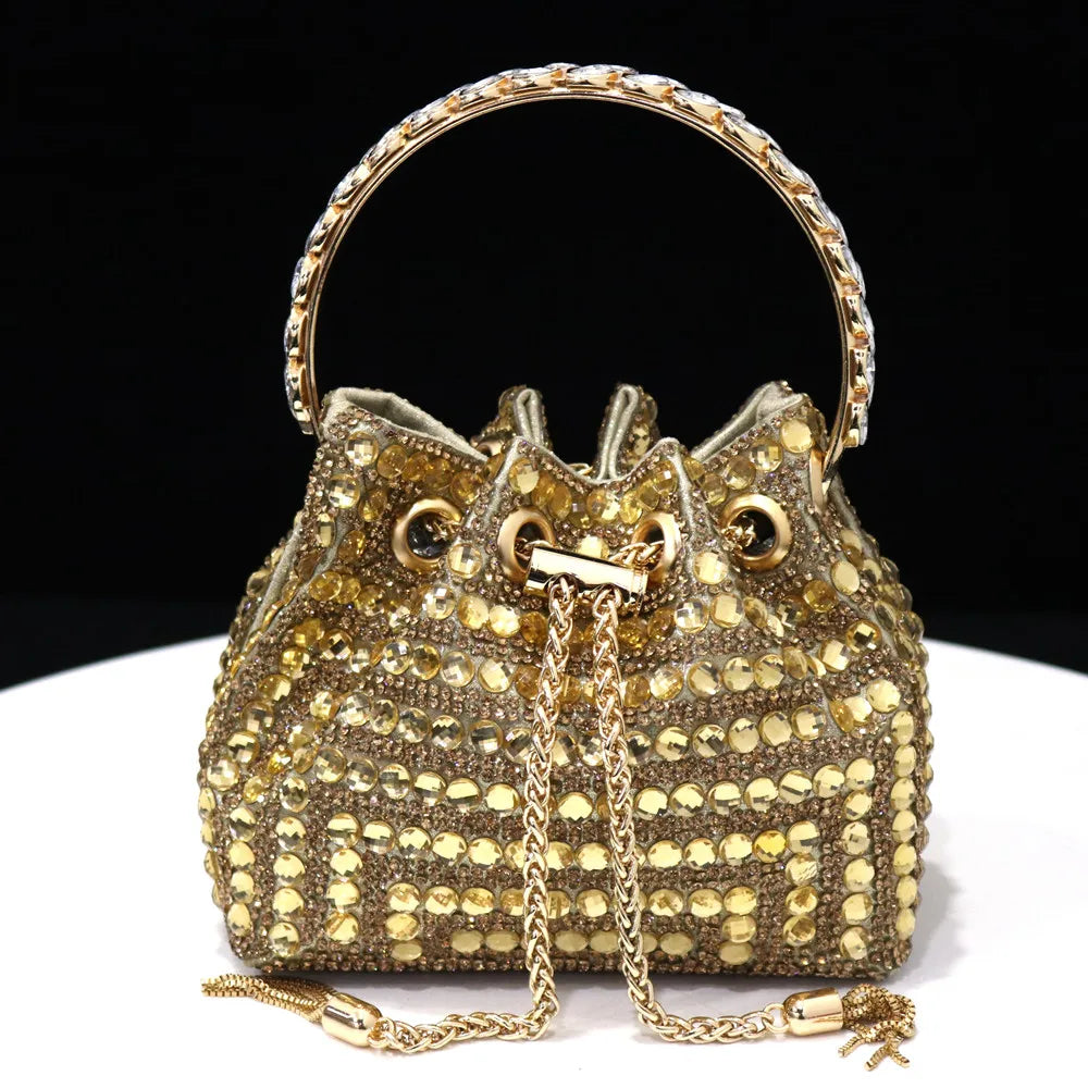 Rhinestone Drawstring Bag