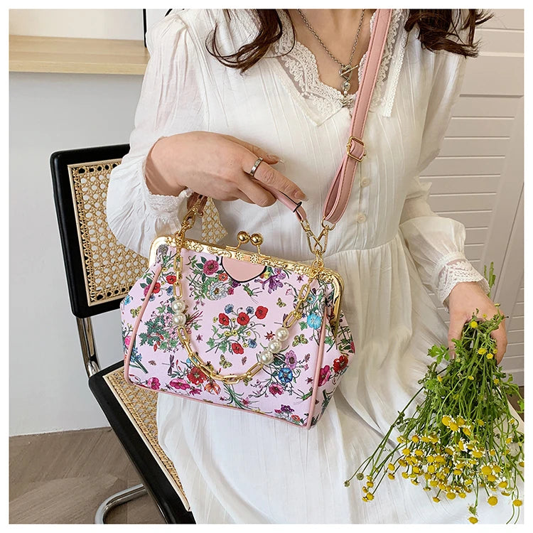 Floral And Pearls Purse