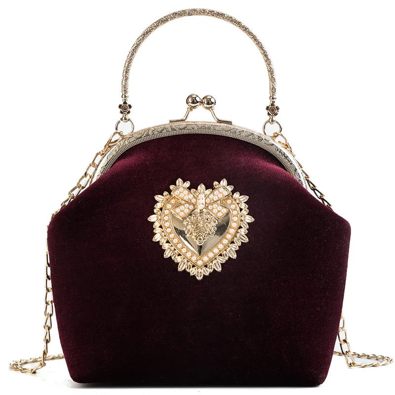 Velvet Heart Of Gold Purse