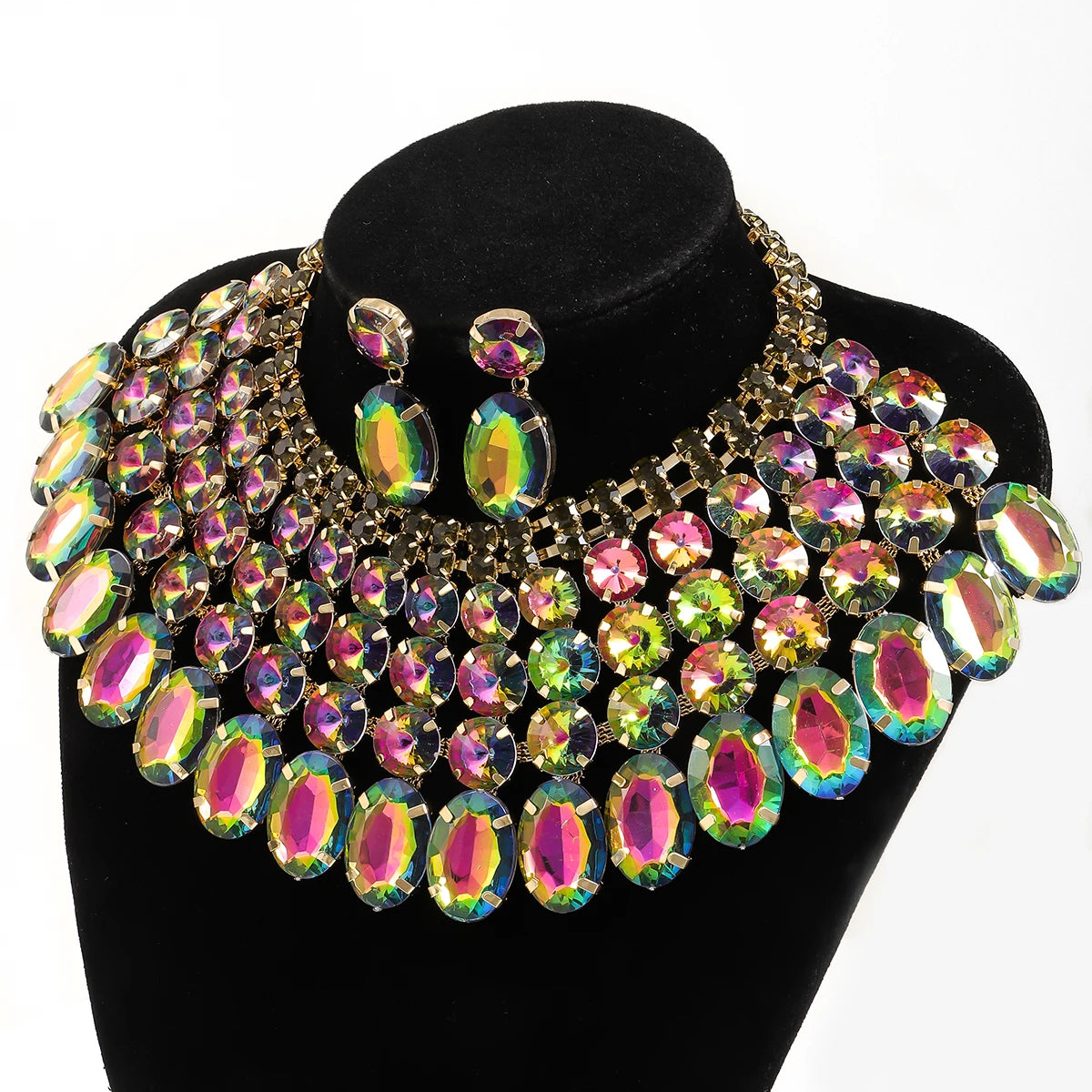 Rhinestone Bib Necklace
