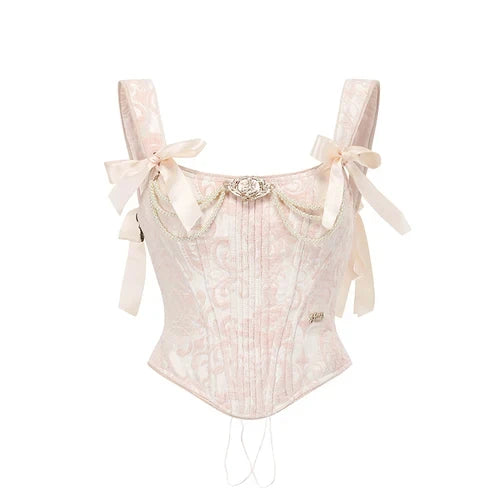 Pink Satin Corset & Skirt