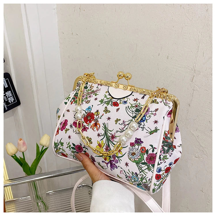Floral And Pearls Purse