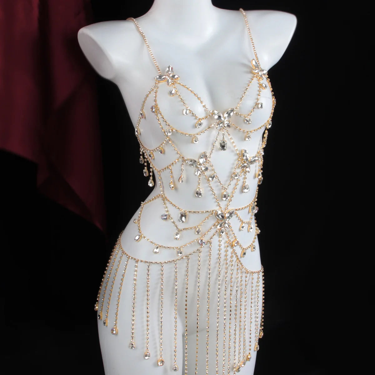 Rhinestone Body Chain Dress