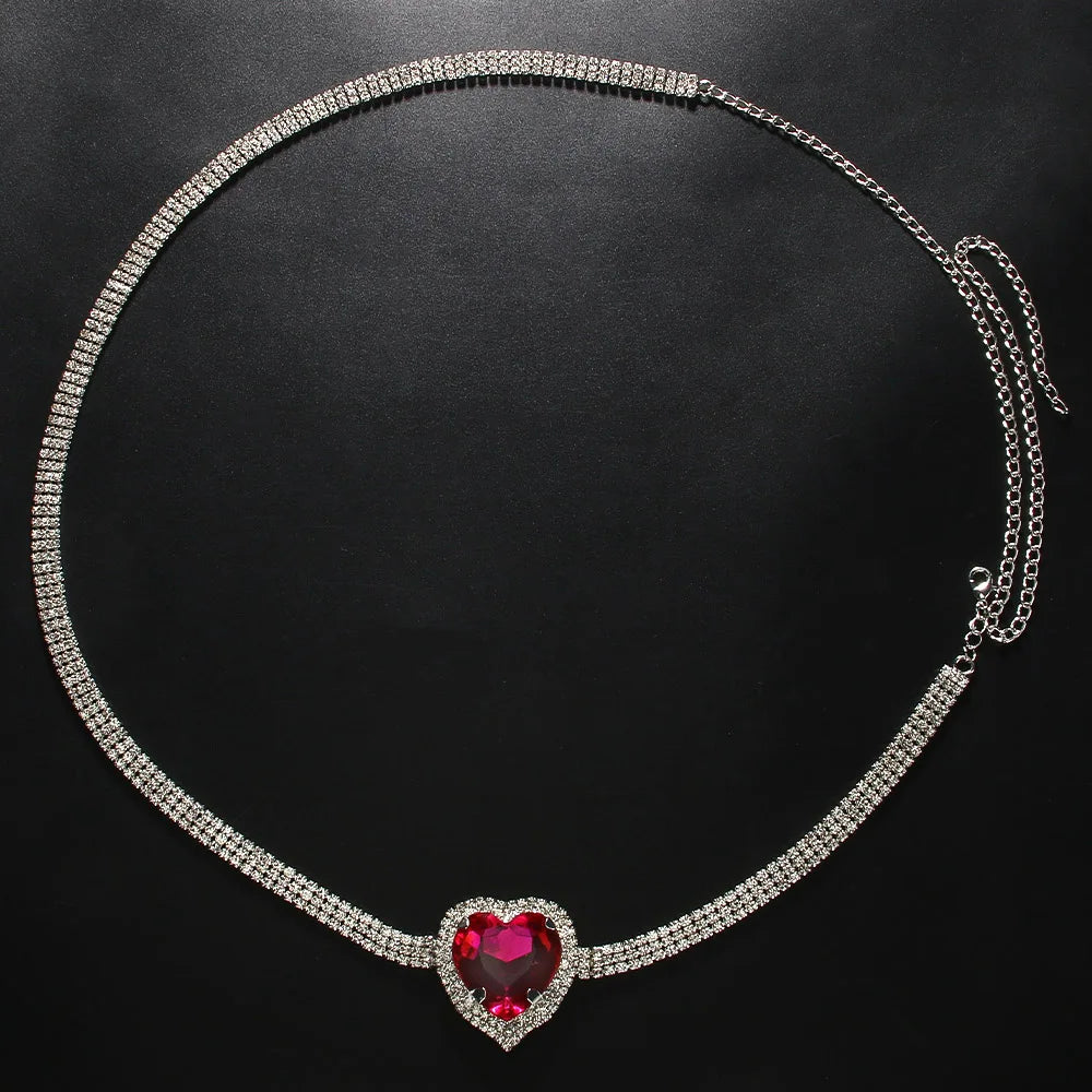 Pink Heart Waist Chain Belt
