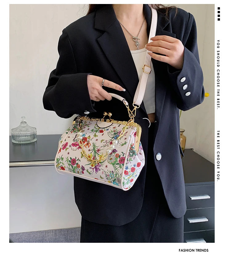 Floral And Pearls Purse