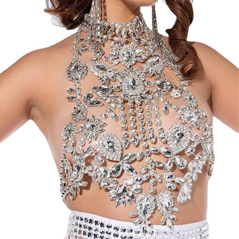Crystal Body Chain Top