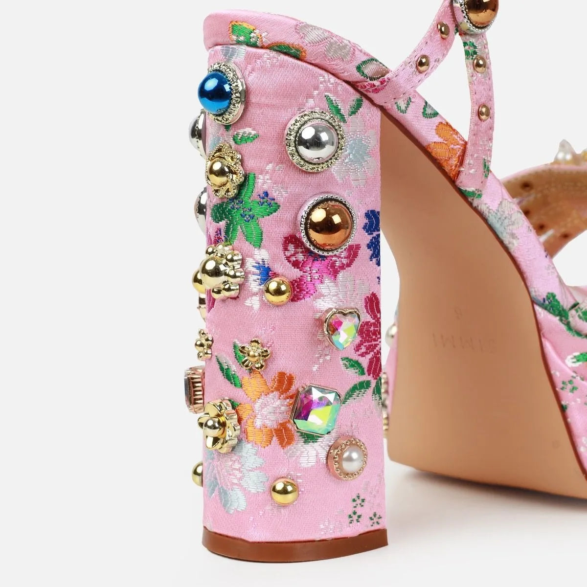 Rhinestone Open Toe Platform Sandals
