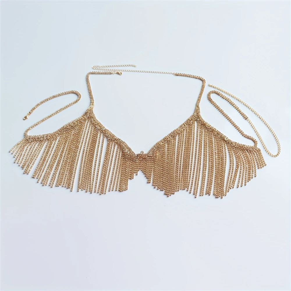 Rhinestone Fringe Body Chain