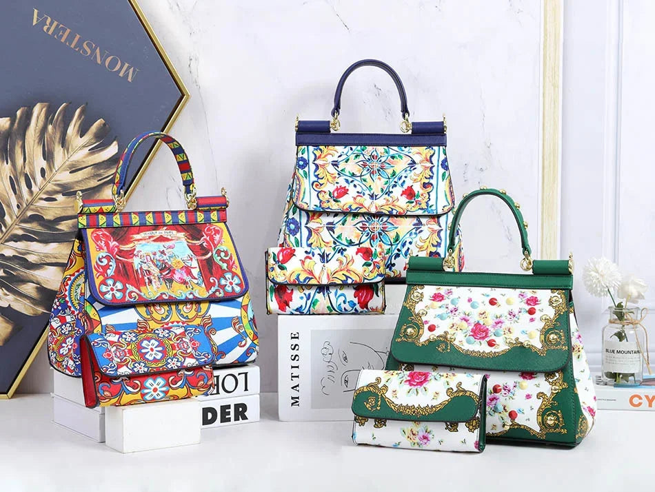 Art Painting Handbag And Wallet