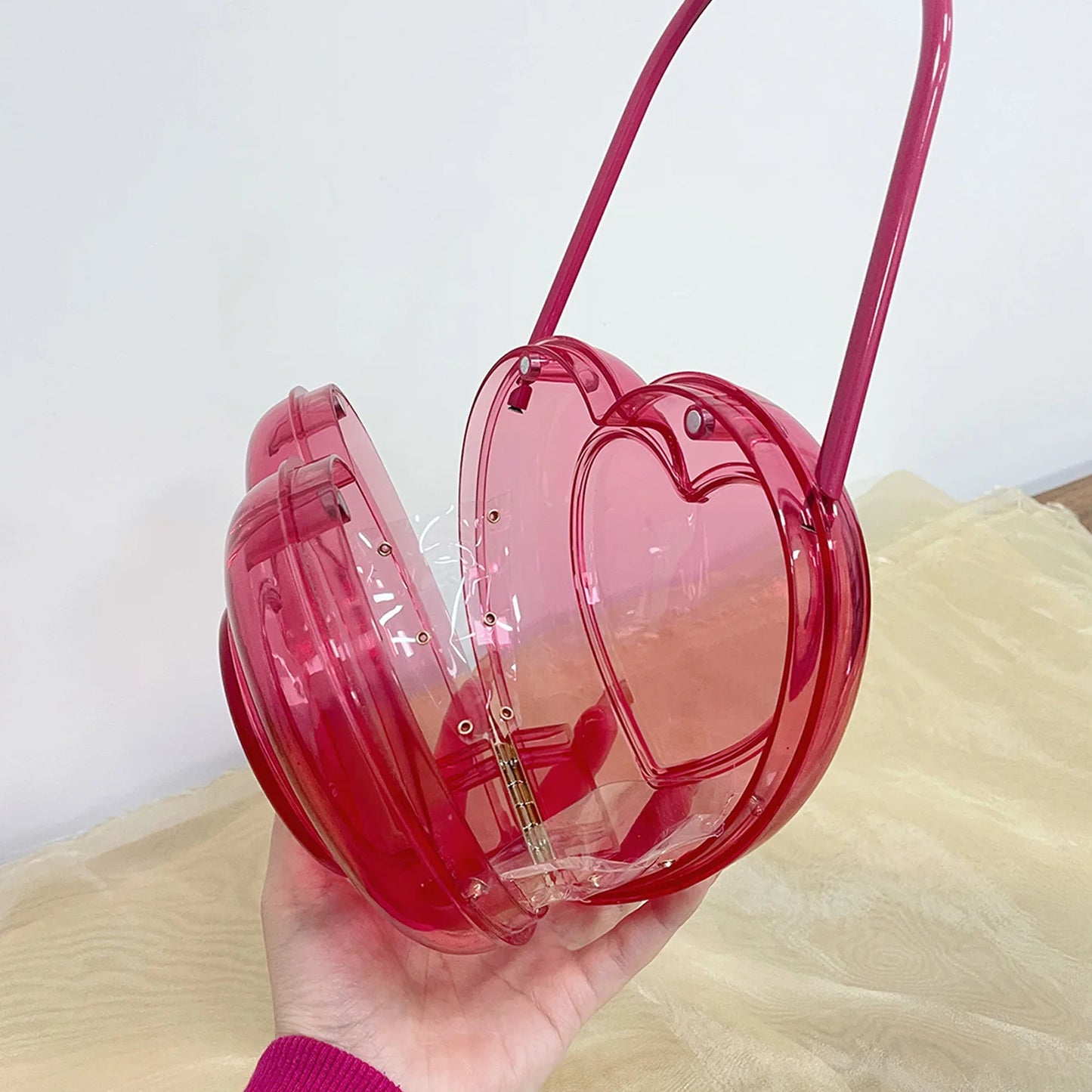 Clear Acrylic Heart Bag