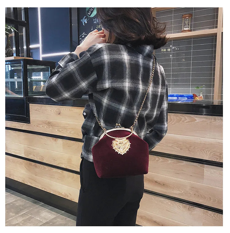 Velvet Heart Of Gold Purse
