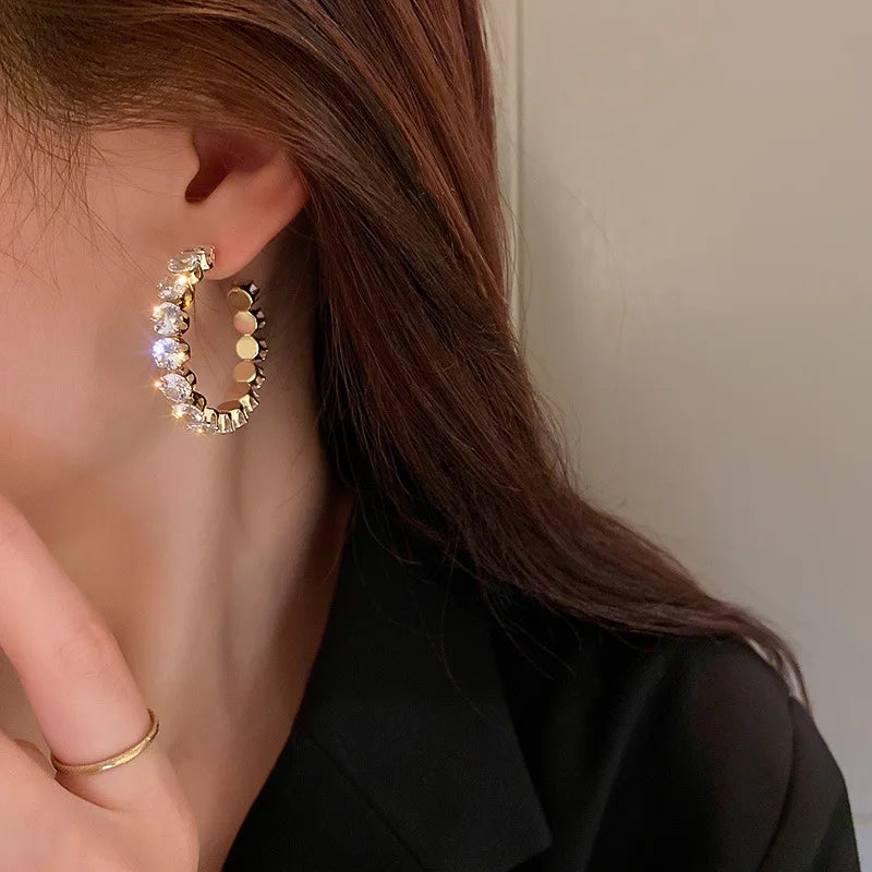 Zircon Crystal Hoop Earrings