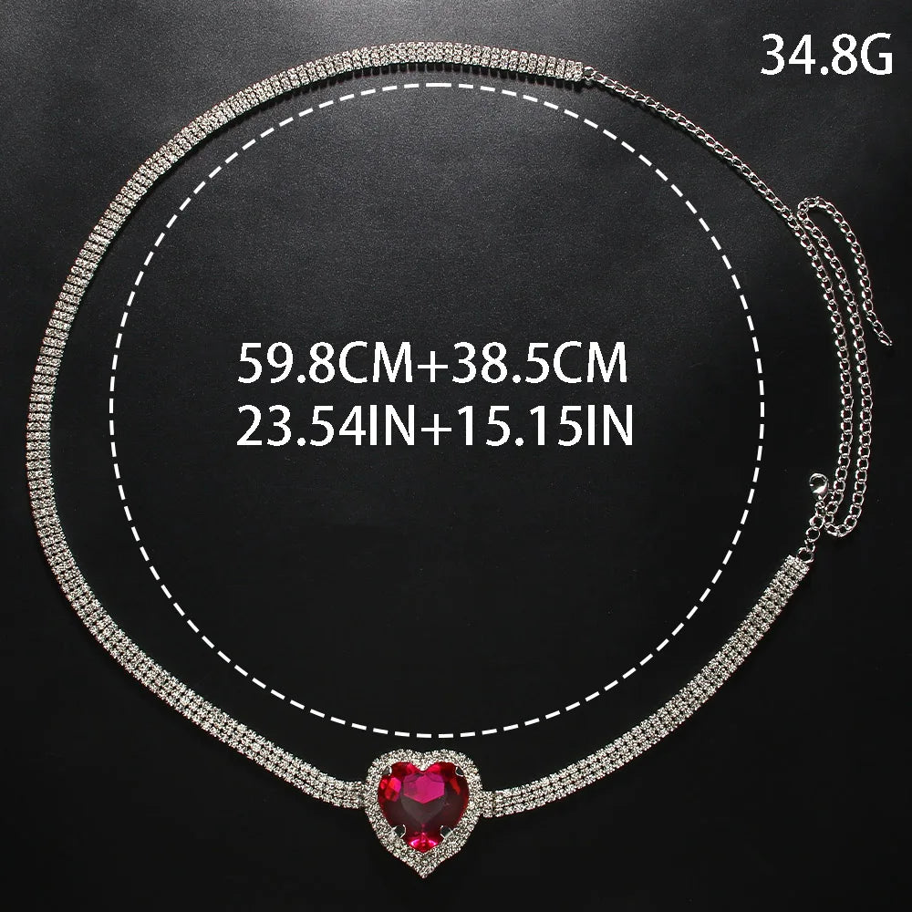 Pink Heart Waist Chain Belt
