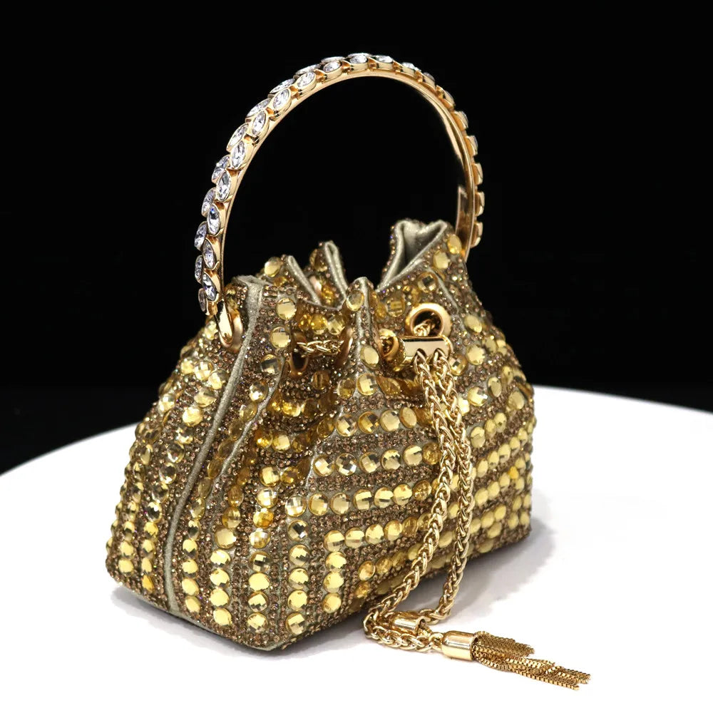 Rhinestone Drawstring Bag