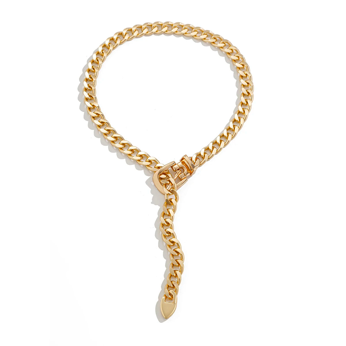 Cuban Chain Belt Buckle Necklace