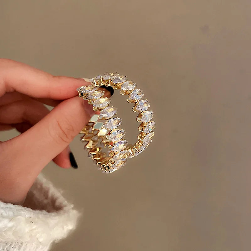 Zircon Crystal Hoop Earrings