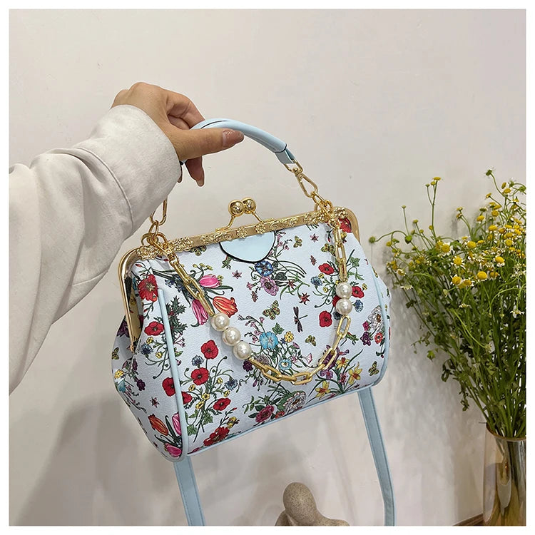 Floral And Pearls Purse
