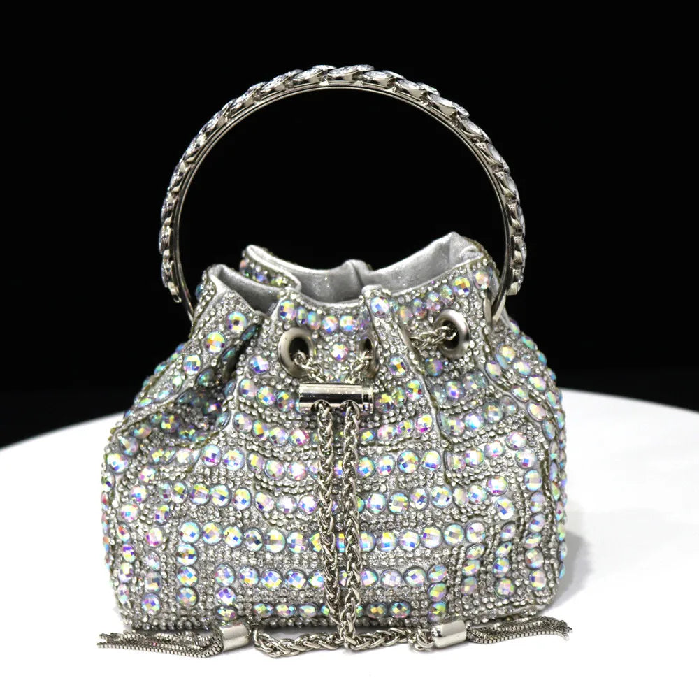 Rhinestone Drawstring Bag
