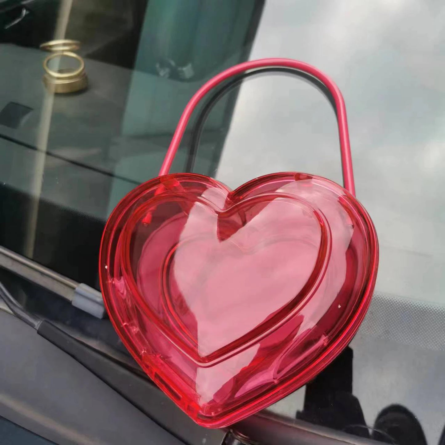 Clear Acrylic Heart Bag
