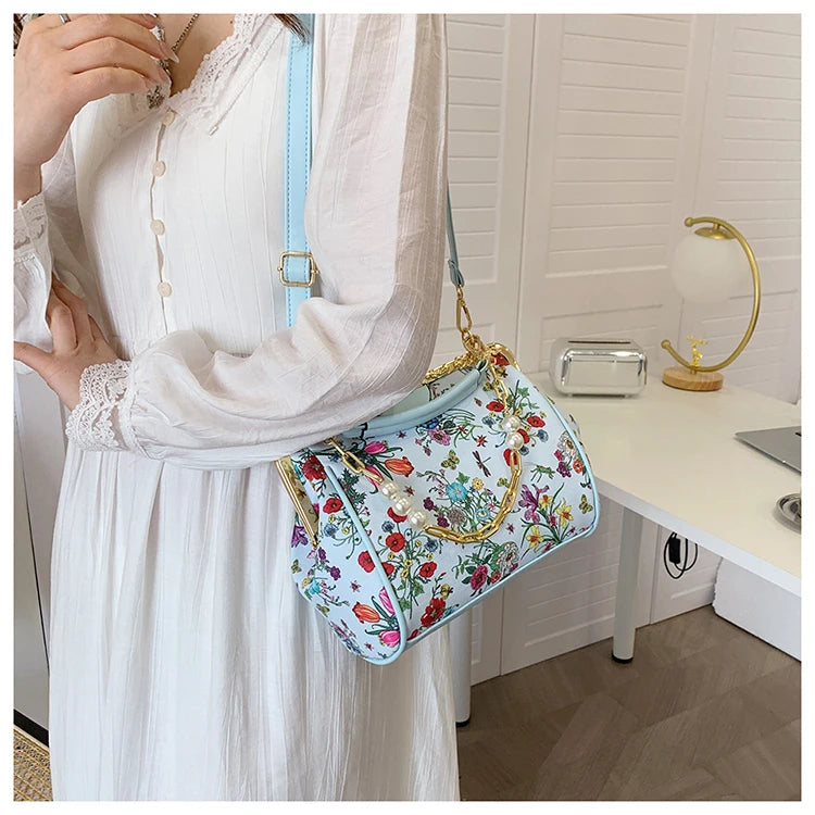 Floral And Pearls Purse