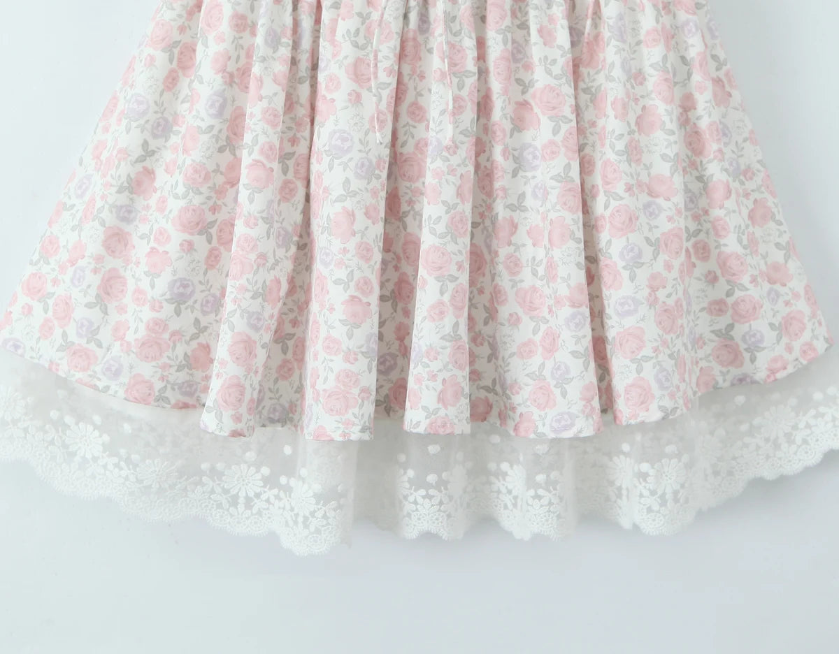 Floral Lace Up Front Dress