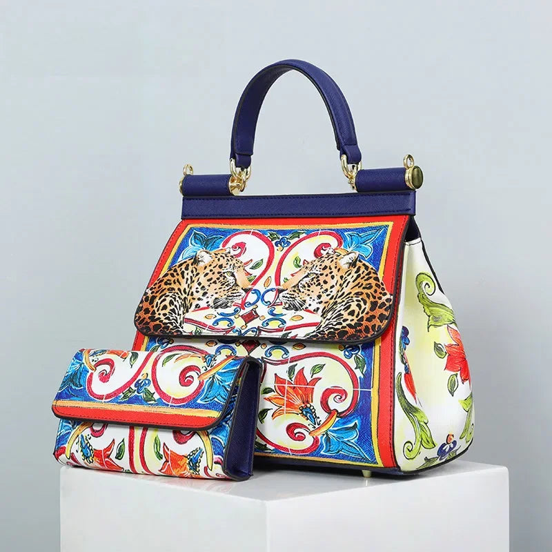 Art Painting Handbag And Wallet