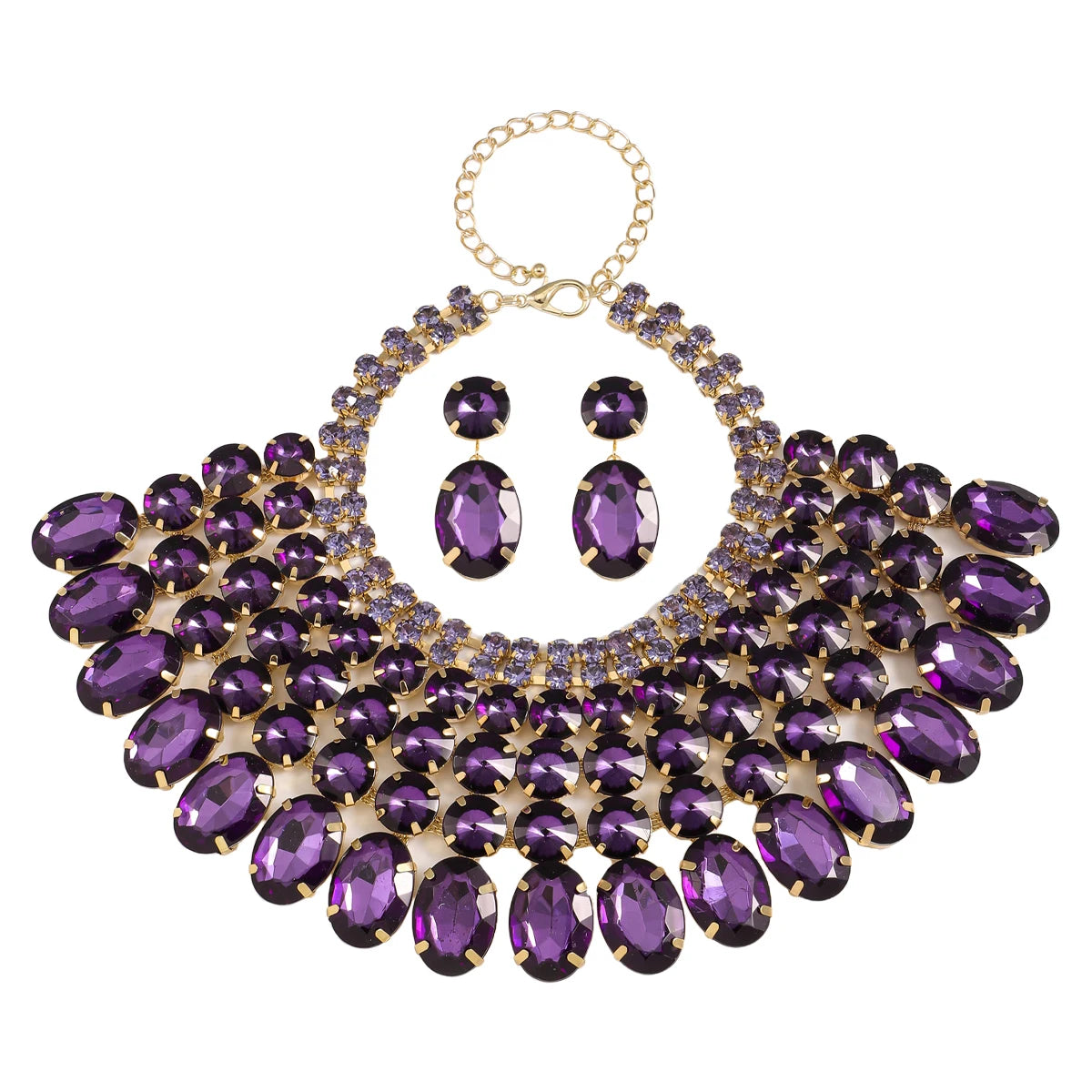 Rhinestone Bib Necklace