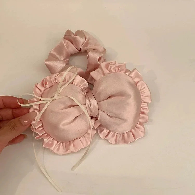 Sweetheart Heart Bow Pillow Hair Tie