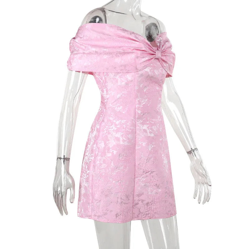 Jacquard Bow A-line Dress