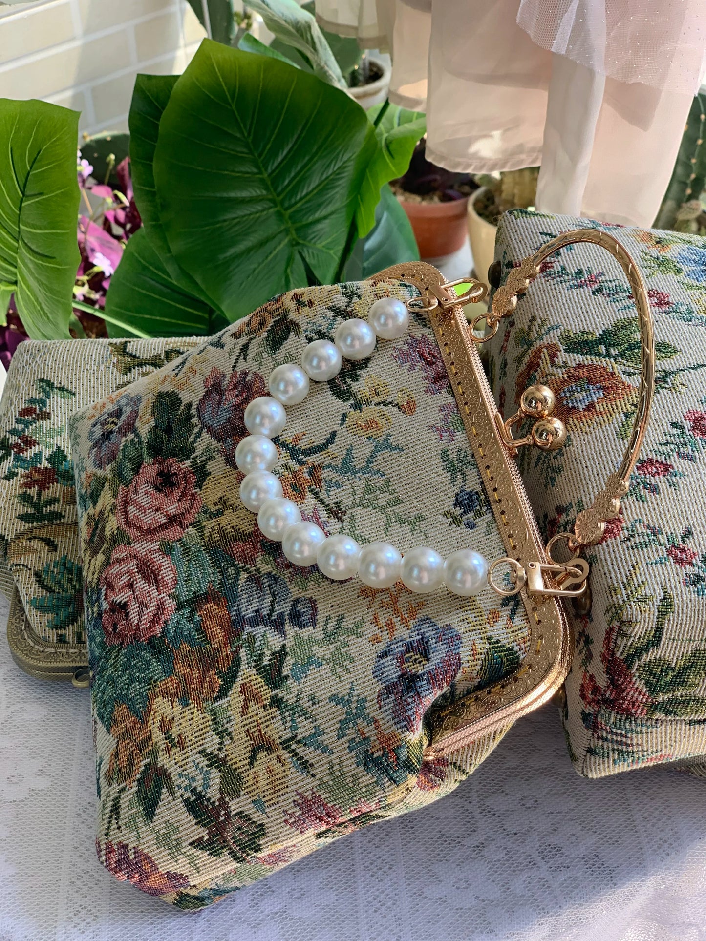 Baroque Floral Tapestry Clutch