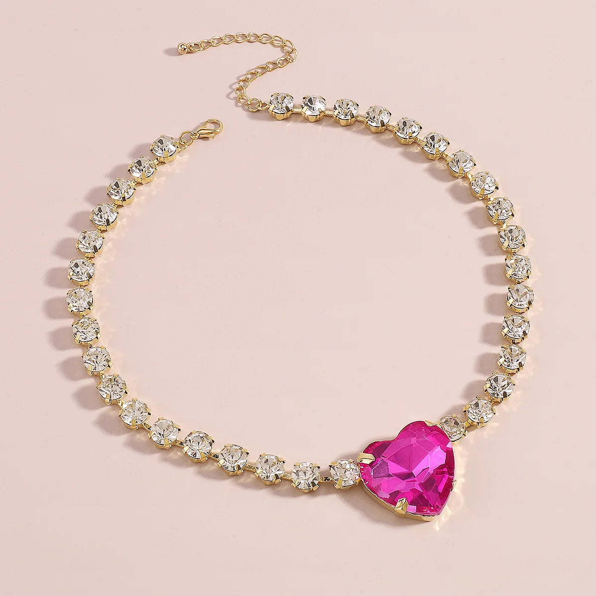 Heart Crystal Choker Necklace