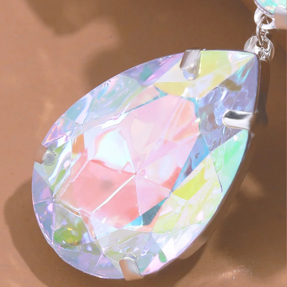 Crystal Water Drop Statement Choker Necklace