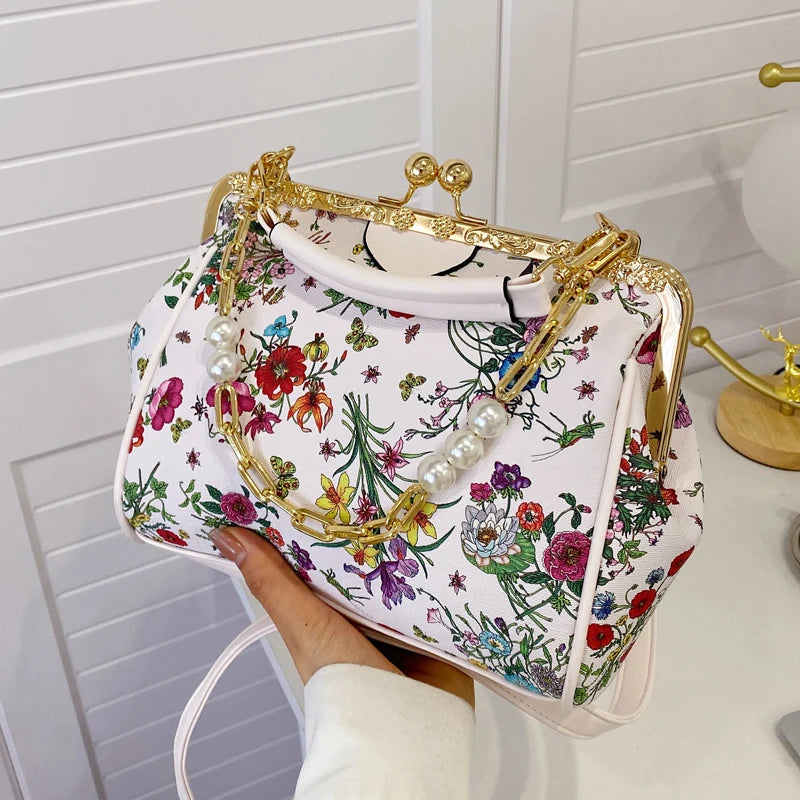 Floral And Pearls Purse