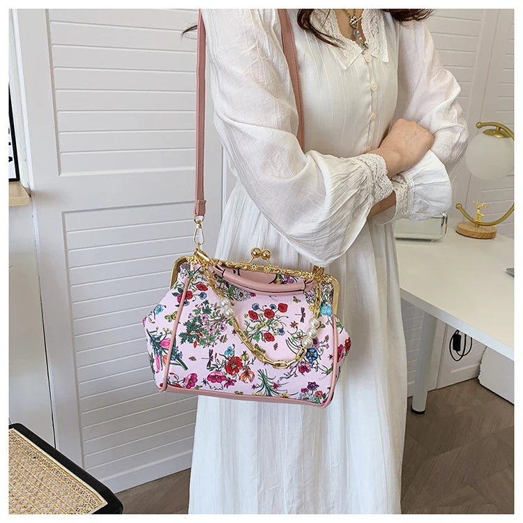 Floral And Pearls Purse