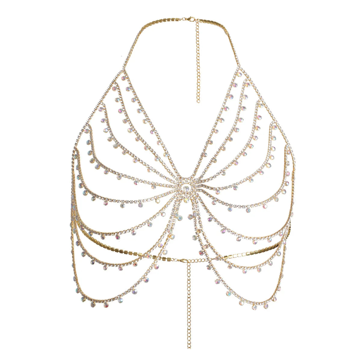Rhinestone Web Body Chain