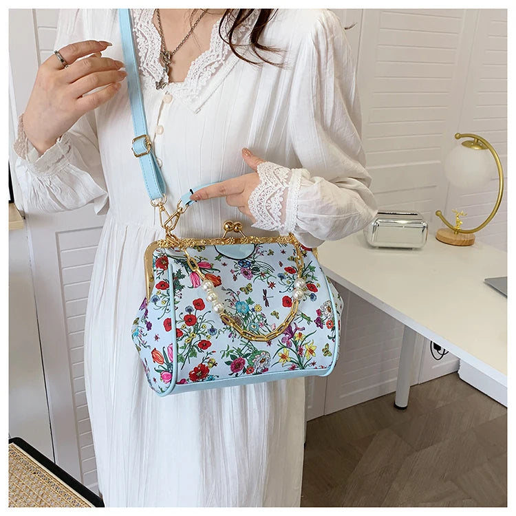 Floral And Pearls Purse
