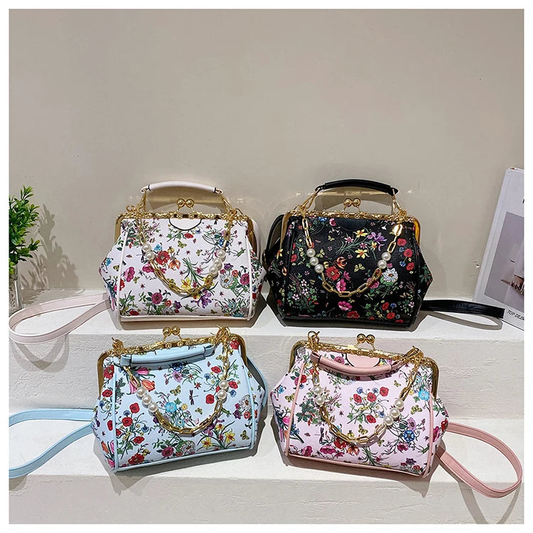 Floral And Pearls Purse