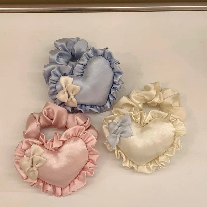 Sweetheart Heart Bow Pillow Hair Tie