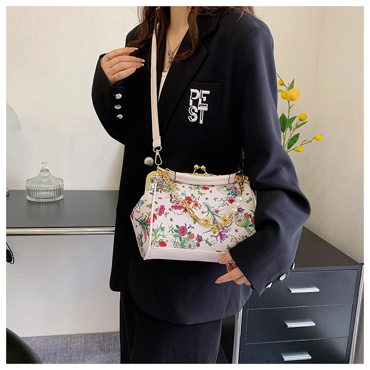 Floral And Pearls Purse