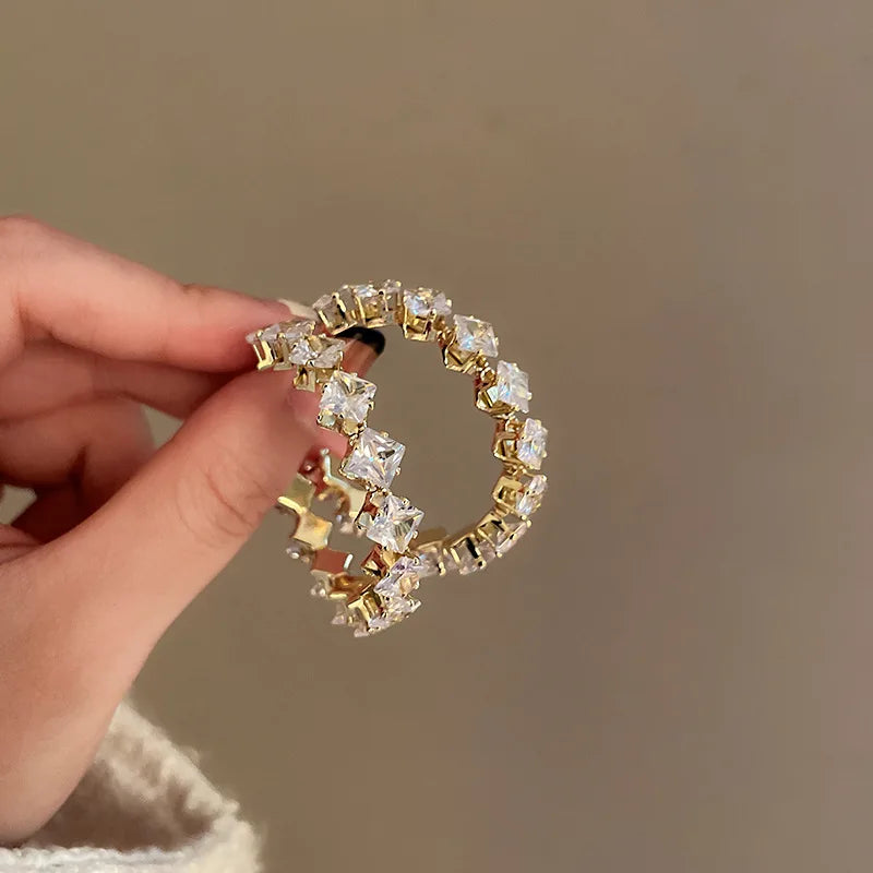 Zircon Crystal Hoop Earrings