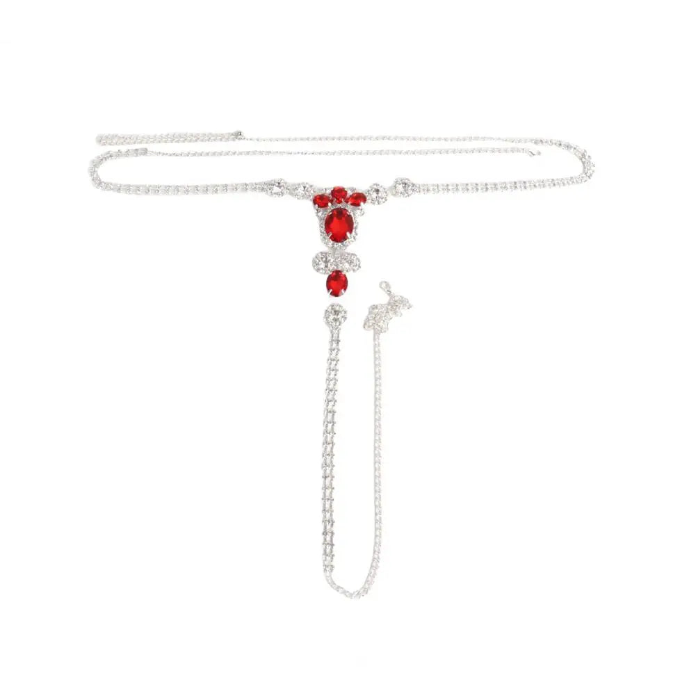 Rhinestone Thong Chain Underwear