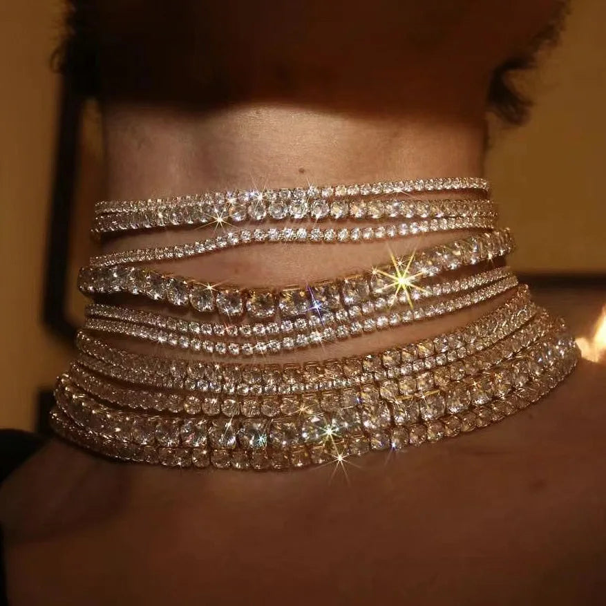 Stacked Crystal Choker Necklace