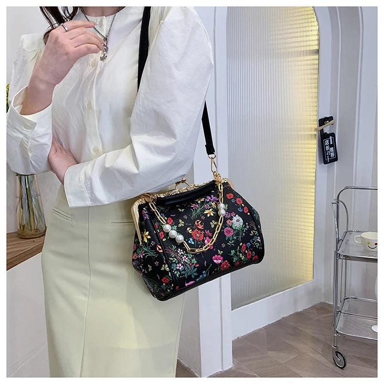Floral And Pearls Purse